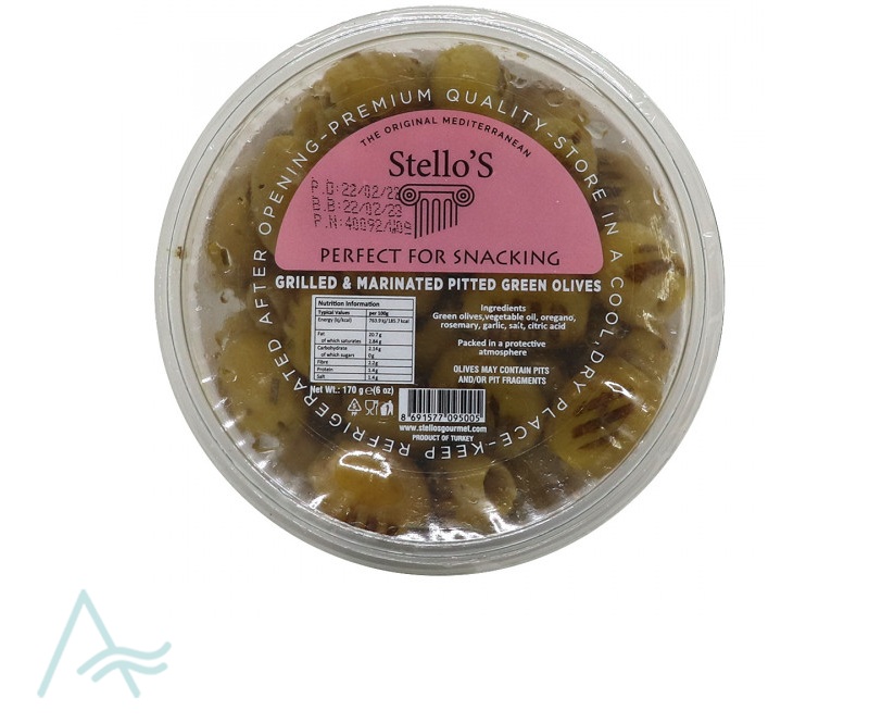 STELLOS GRILLED GREEN OLIVE 170 G